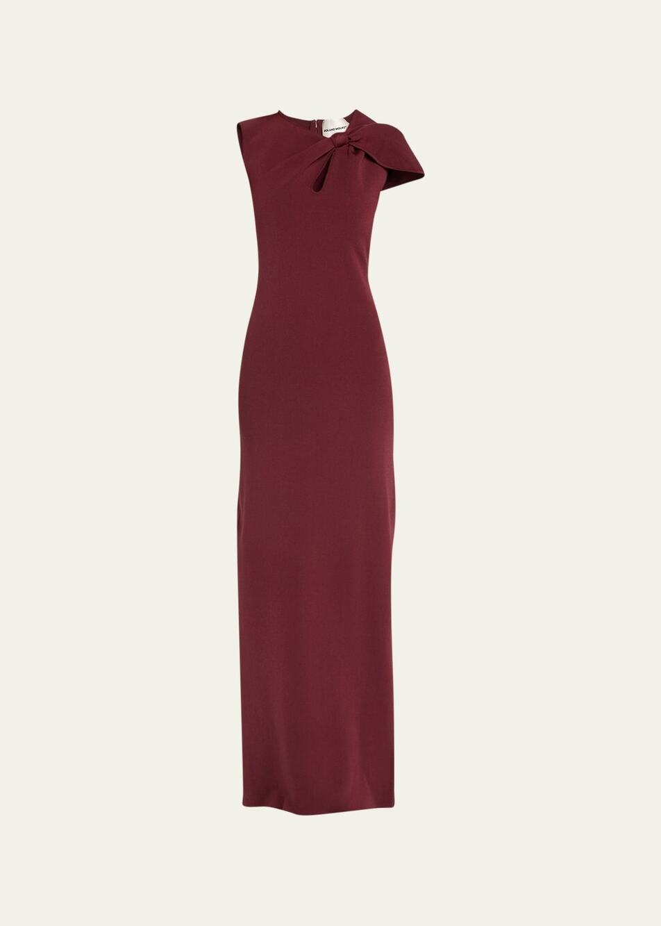 Roland Mouret Sleeveless Knit Long Gown in Burgundy - XS